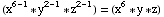 (x^(6 - 1) * y^(2 - 1) * z^(2 - 1)) = (x^6 * y * z)