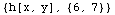 {h[x, y], {6, 7}}