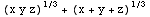 (x y z)^(1/3) + (x + y + z)^(1/3)