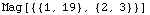 Mag[{{1, 19}, {2, 3}}]