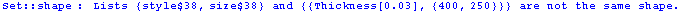 Set :: shape : Lists  {style$38, size$38} and {{Thickness[0.03`], {400, 250}}} are not the same shape.