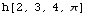 h[2, 3, 4, π]