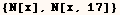 {N[x], N[x, 17]}