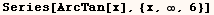 Series[ArcTan[x], {x, ∞, 6}]