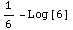 1/6 - Log[6]