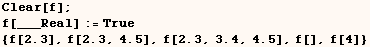 Clear[f] ; f[___Real] := True {f[2.3], f[2.3, 4.5], f[2.3, 3.4, 4.5], f[], f[4]} 